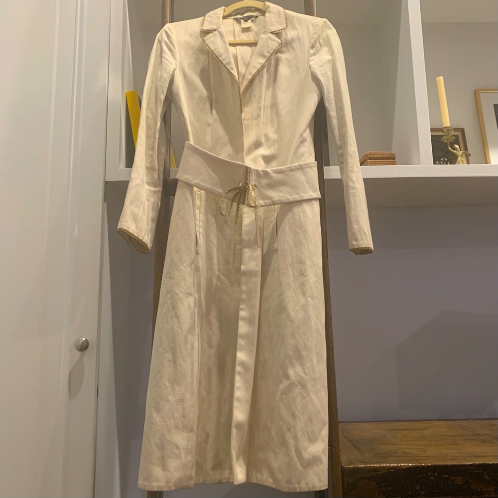 Long Linen and cotton cream jacket